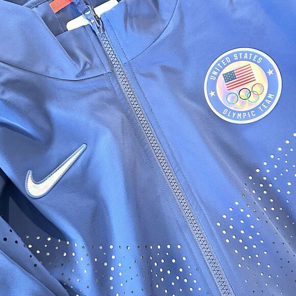 Nike Dri-FIT ADV Team USA Men’s Size S Blue Olympics 2024 Podium Zip-Up Jacket - Picture 5 of 9